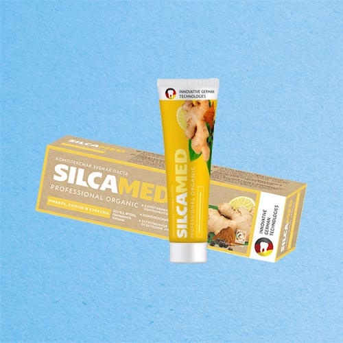 Зубная паста SILCAMED Professional Organic Имбирь, лимон и куркума 100 гр